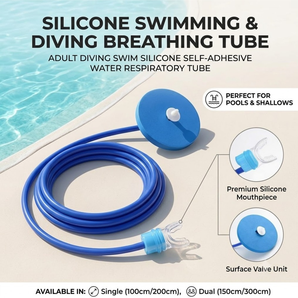 Snorkel Dry Top - Erwachsenen-Tauch- und Schwimm-Silikon-Atemschlauch Flexibler Oberflächen-Schnorchel Unterwasser-Atemleitung