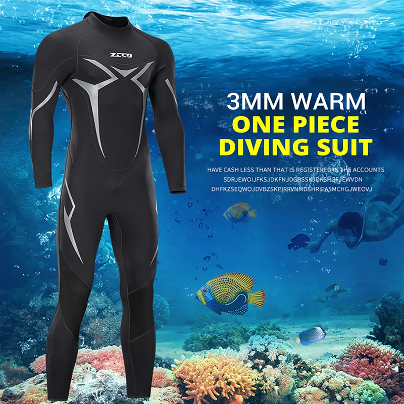 Wetsuit 3Mm Neoprene - Neopren-Neoprenanzug, 3 mm, langärmelig, einteiliger Neoprenanzug