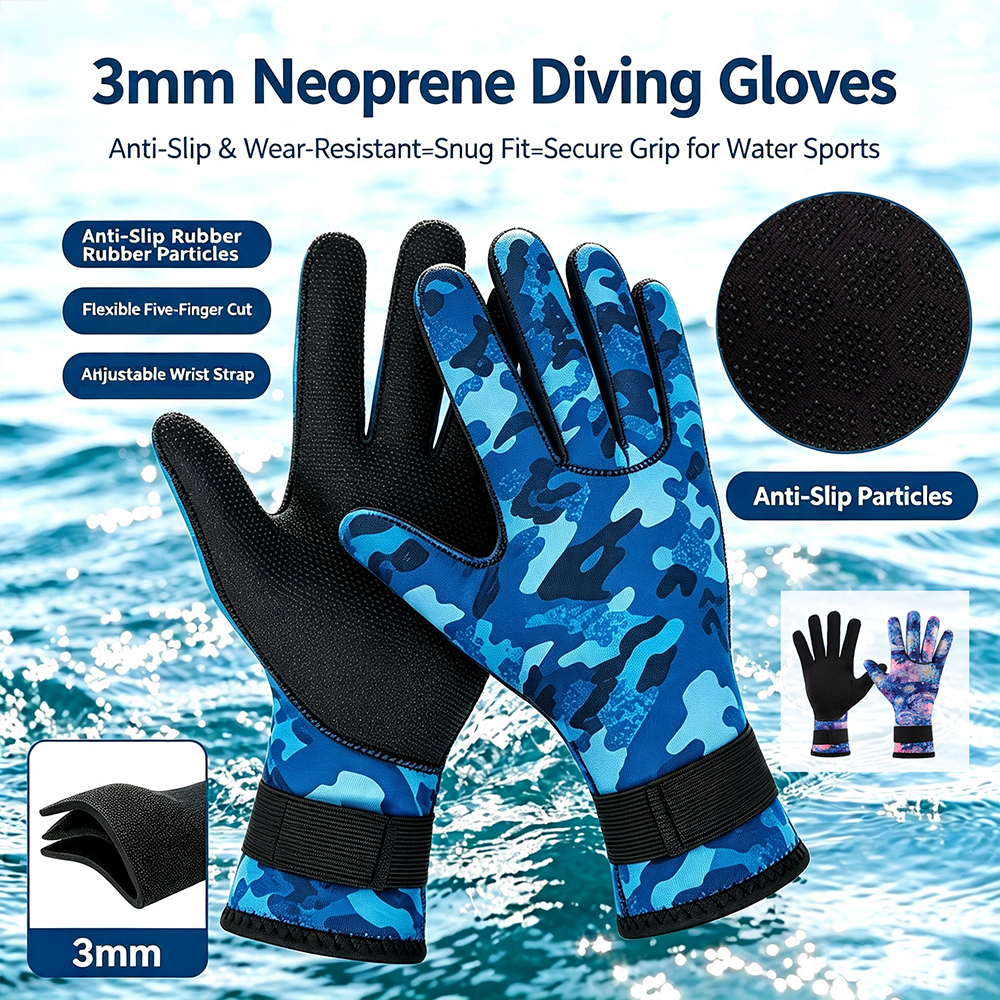 Wetsuit 3Mm Neoprene - 3mm Neopren-Thermo-Handschuhe Rutschfest für Tauchen, Surf,