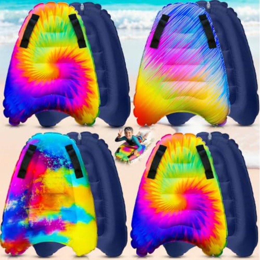 Bodyboard Boogie Board - 4er-Pack aufblasbare Surfbretter mit Griffen für