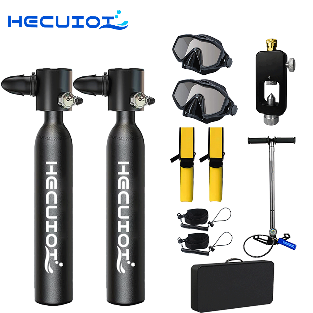 Snorkel Dry Top - HECUIOI Mini-Tauchausrüstung, 0,5 l, Sauerstoff-Tauchflasche für