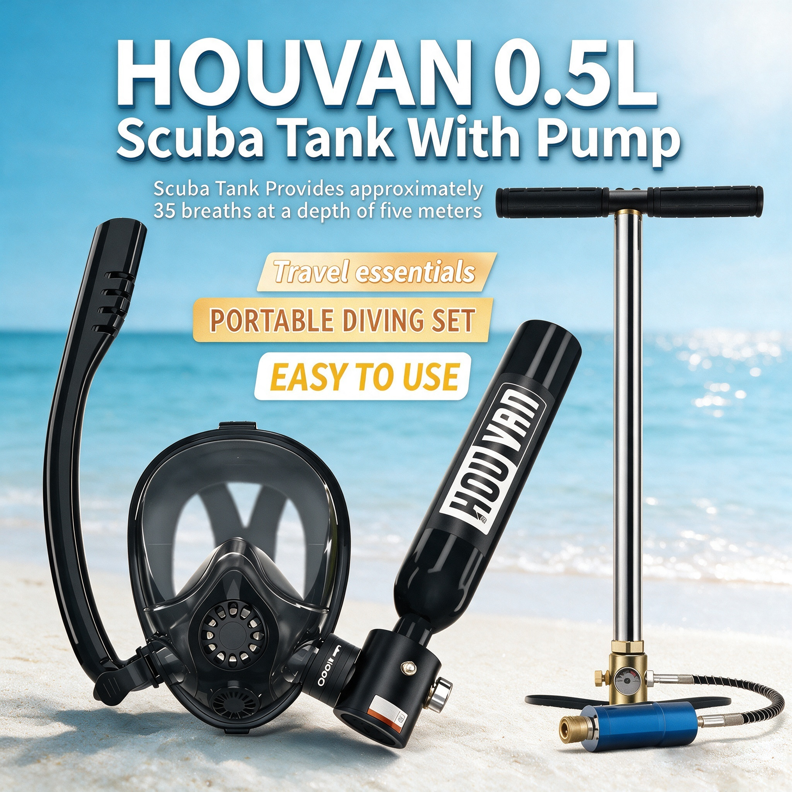 HOUVAN 0,5L Mini-Tauchflasche  – Snorkel Dry Top Bewertung und Preis